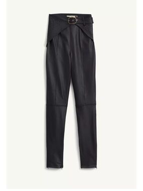Zara Dark Brown Genuine Leather Pants